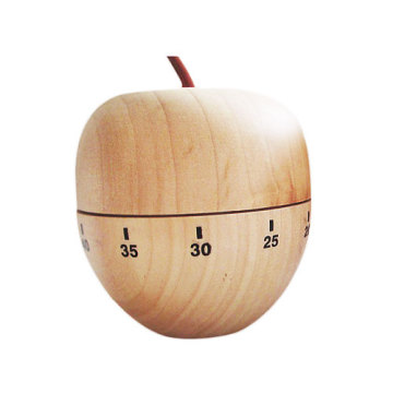 Temporizador de contagem regressiva mecânica de maçã de madeira